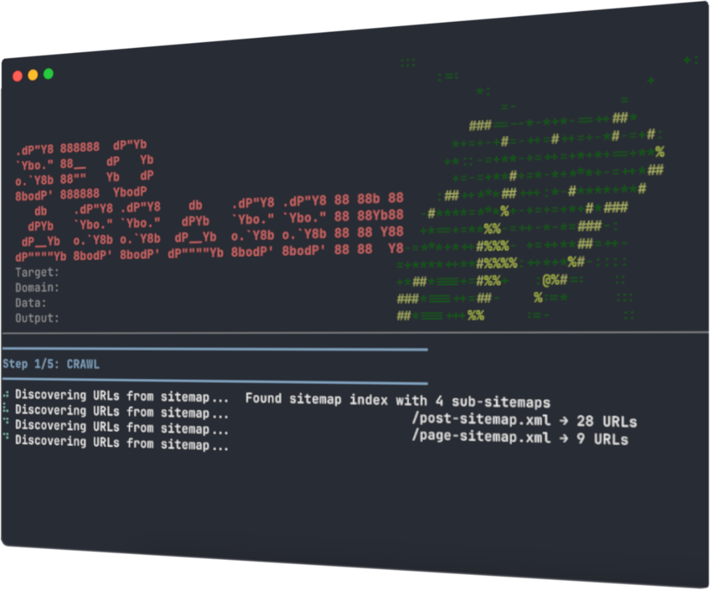 SEO Assassin pipeline running a site crawl in the terminal